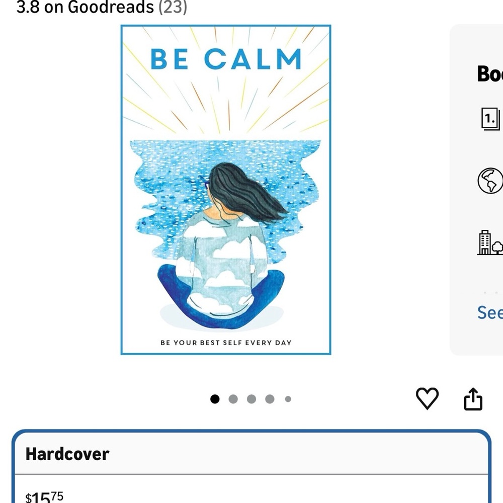 Be Calm Hardcover Book - Blue & White Cover
